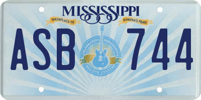 MS license plate ASB744