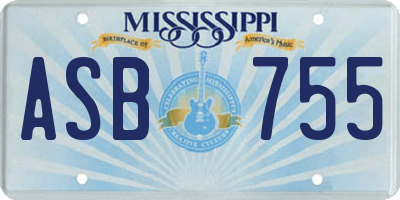 MS license plate ASB755