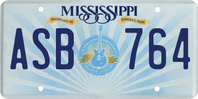 MS license plate ASB764