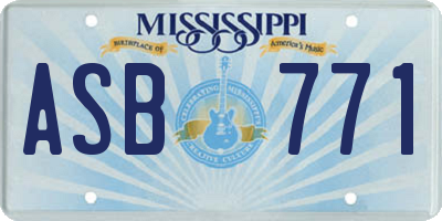 MS license plate ASB771