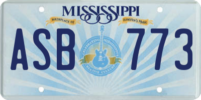 MS license plate ASB773