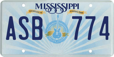 MS license plate ASB774