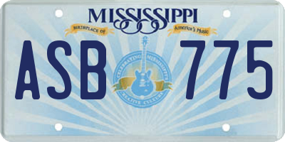 MS license plate ASB775