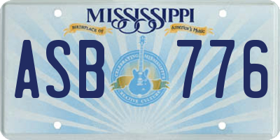 MS license plate ASB776