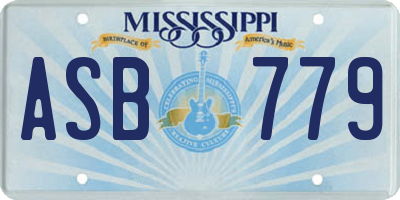 MS license plate ASB779