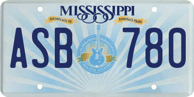 MS license plate ASB780