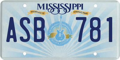 MS license plate ASB781