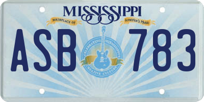 MS license plate ASB783