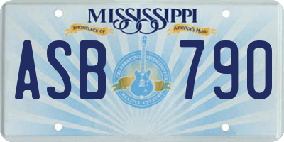 MS license plate ASB790