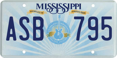 MS license plate ASB795