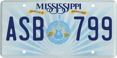 MS license plate ASB799
