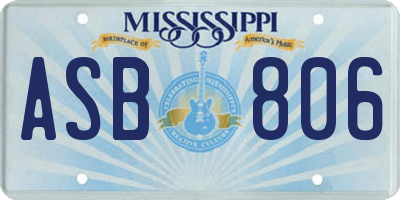 MS license plate ASB806