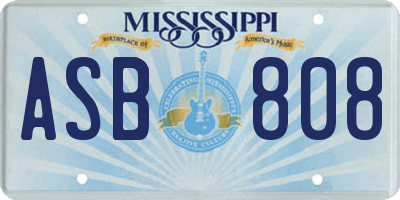 MS license plate ASB808