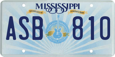 MS license plate ASB810