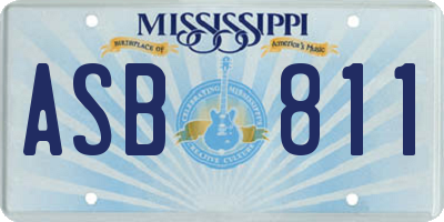 MS license plate ASB811
