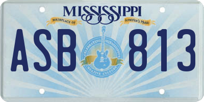 MS license plate ASB813