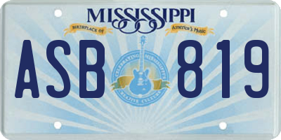 MS license plate ASB819