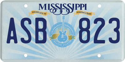 MS license plate ASB823