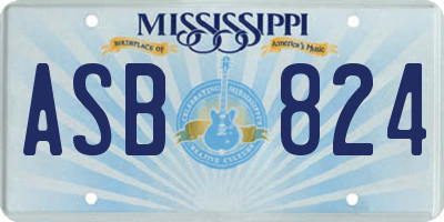 MS license plate ASB824