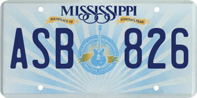 MS license plate ASB826