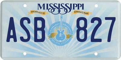 MS license plate ASB827