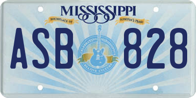 MS license plate ASB828
