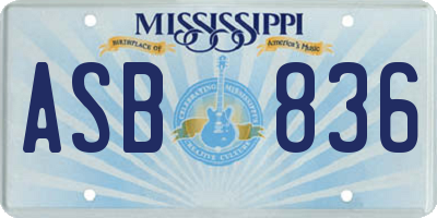 MS license plate ASB836