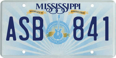 MS license plate ASB841