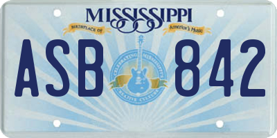 MS license plate ASB842