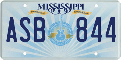 MS license plate ASB844