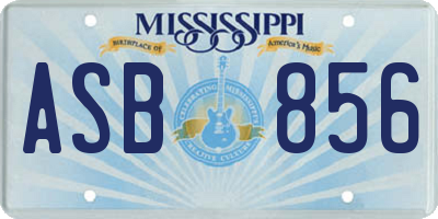 MS license plate ASB856