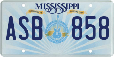 MS license plate ASB858