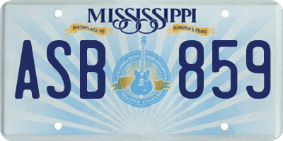 MS license plate ASB859