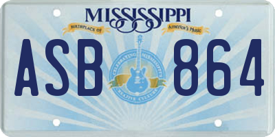 MS license plate ASB864