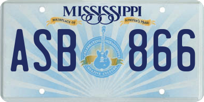 MS license plate ASB866