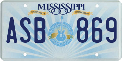 MS license plate ASB869