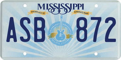 MS license plate ASB872