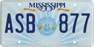MS license plate ASB877