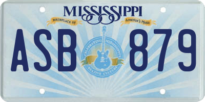 MS license plate ASB879
