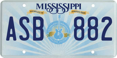 MS license plate ASB882