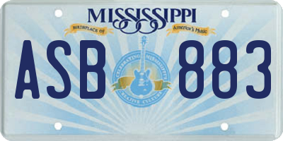 MS license plate ASB883
