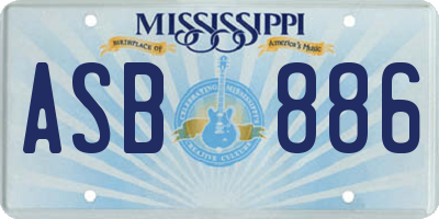 MS license plate ASB886