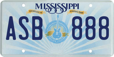 MS license plate ASB888