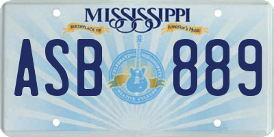 MS license plate ASB889