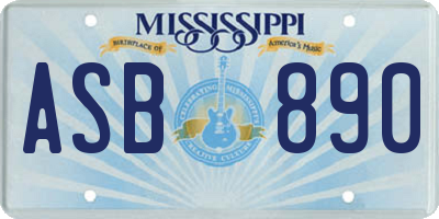 MS license plate ASB890