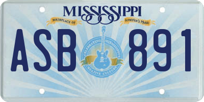 MS license plate ASB891