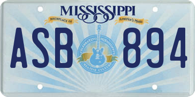 MS license plate ASB894