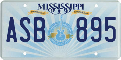 MS license plate ASB895