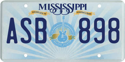 MS license plate ASB898