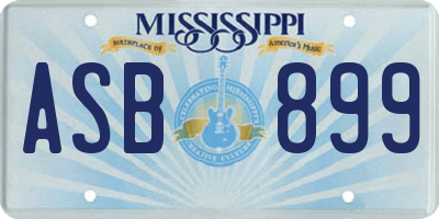 MS license plate ASB899